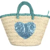 SAC DE PLAGE COEUR BLEU L48XH28CM