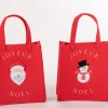 SAC FEUTRE 25X22CM PERE NOEL OU BONHOMME DE NEIGE