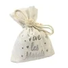 SACHET TOILE METAL VIVE LES MARIES X4 PIECES ARGENT