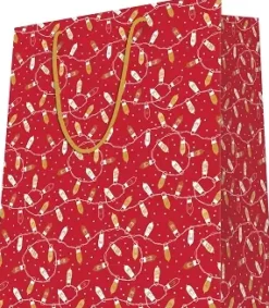 SAC KDO DORE ROUGE A CHAUD GUIRLANDES GF 32X40CM