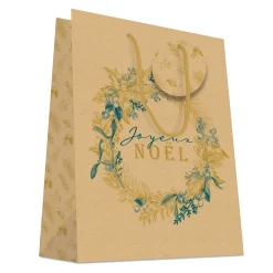 SAC KDO KRAFT DORE A CHAUD OR PF 18X23CM SUR CRAVATTE