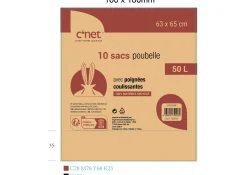 10 SACS POUBELLE 50L AVEC POIGNEES