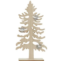 SAPIN A POSER ORNEMENT FLOCONS H.34CM