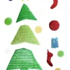 SAPIN ET DECO GEL VITROSTATIQUE PLANCHE 49.5X13CM X16 PIECES