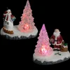 SCENE VILLAGE DE NOEL PERE NOEL ET SAPIN