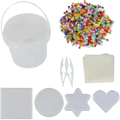 SEAU 5000 PERLES A REPASSER AVEC ACCESSOIRES COLORIS GIRLY