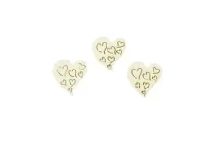 SEMIS DE TABLE BOIS COEUR GRAVE X20 PIECES BLANC