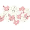 SEMIS DE TABLE LANDAU BEBE EN BOIS X24 PIECES ROSE