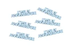 SEMIS TABLE JOYEUX ANNIVERSAIRE BOIS PEINT X6 PIECES BLEU