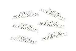 SEMIS TABLE JOYEUX ANNIVERSAIRE BOIS PEINT X6 PIECES BLANC