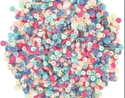 SEQUINS RONDS MULTICOLORES PASTEL 0.6CM X100G
