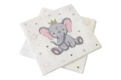 SERVIETTE PAPIER ELEPHANT COURONNE 33X33CM X20 PIECES