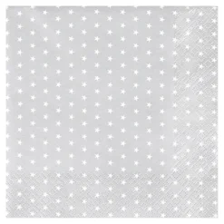 SERVIETTES COCKTAIL X20PCS MINI ETOILE ARGENT 3PLIS 25X25CM