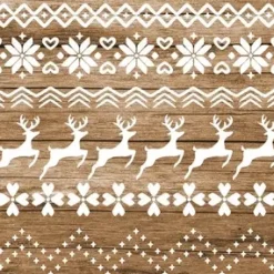SERVIETTES IMPRIMEES 33X33CM X20 PCES DEERS BANNER WOOD