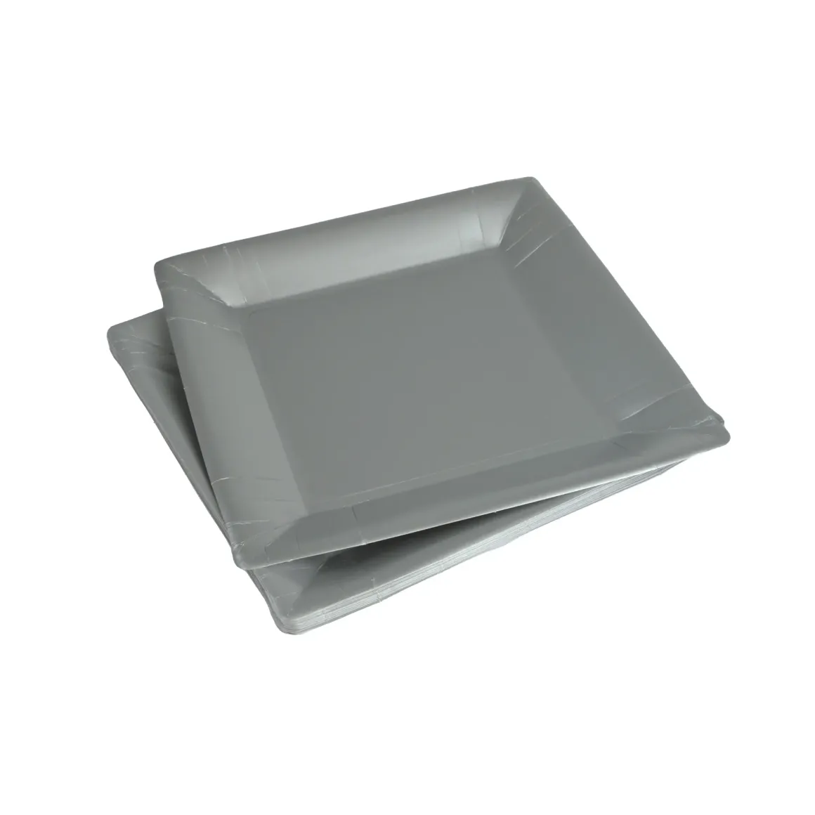 SET 20 ASSIETTES CARREE CARTON 23X23CM ARGENT