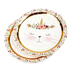 SET 6 ASSIETTES CARTON D.23CM BOHO CHAT