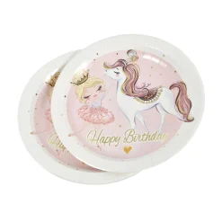 SET 6 ASSIETTES CARTON D.23CM PRINCESSE CHEVAL