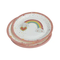 SET 6 ASSIETTES CARTON D.18CM RAINBOW ROSE