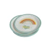 SET 6 ASSIETTES CARTON D.18CM RAINBOW BLEU
