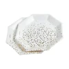 SET 6 ASSIETTES CARTON OCTOGONE D.23CM CONFETTIS OR