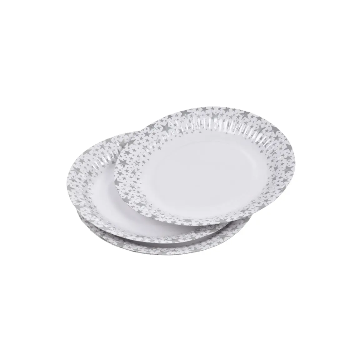 SET 6 ASSIETTES ETOILE ARGENT 18CM