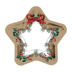 SET 6 ASSIETTES ETOILE CARTON CHRISTMAS BOW D.23CM