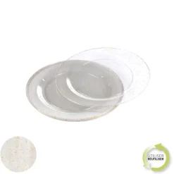 SET 6 ASSIETTES PAILLETTE OR D.18CM