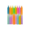 SET 8 BOUGIES ANNIVERSAIRE AVEC SUPPORTS H.8CM DIP DYE