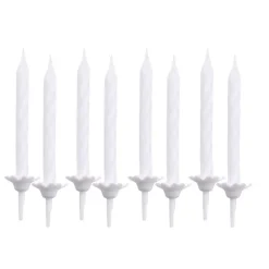 SET 24 BOUGIES ANNIVERSAIRE H.5.5CM BLANC