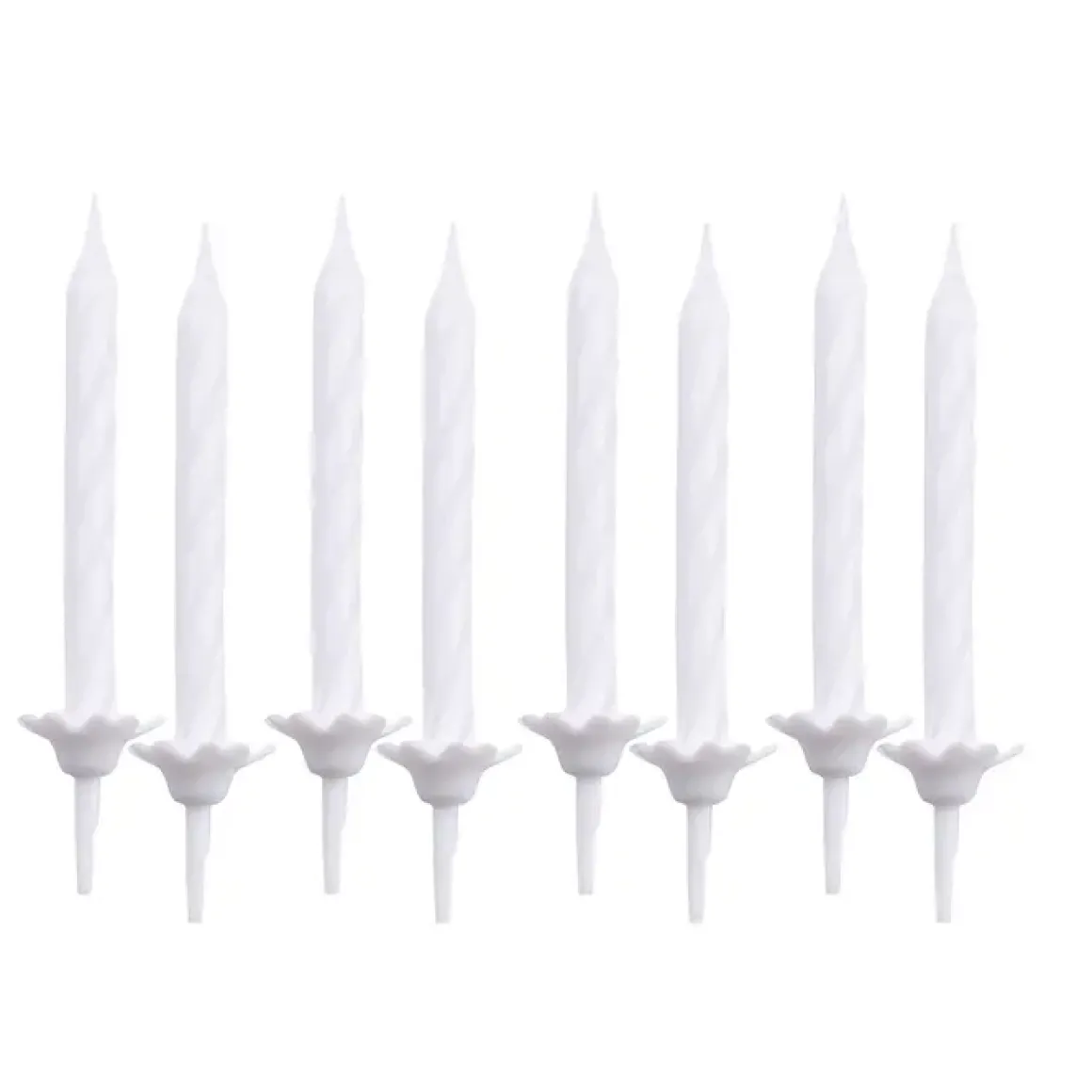 SET 24 BOUGIES ANNIVERSAIRE H.5.5CM BLANC