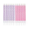 SET 12 BOUGIES ANNIVERSAIRE MAGIQUE H.6CM ROSE ET VIOLET