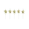 SET 5 BOUGIES FORME ETOILE 3D PIC PLASTIQUE 3CM OR