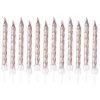 SET 12 BOUGIES METALLISEES AVEC SUPPORT H.6CM ROSE GOLD