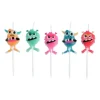 SET 5 BOUGIES MONSTRES 3D ET PIC PLASTIQUE MONSTRES