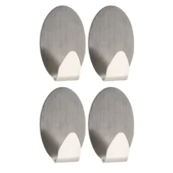 SET 4 CROCHETS ACIER INOXYDABLE 3M OVAL CHROME