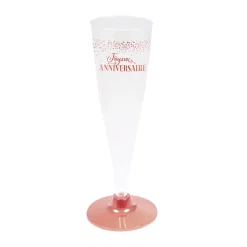 SET 6 FLUTES A CHAMPAGNE REUTILISABLE 14CL ROSE GOLD
