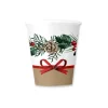 SET 6 GOBELETS CARTON 25CL CHRISTMAS BOW