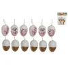 SET 6 OEUFS DECO BLANC DORE OU BLANC ROSE