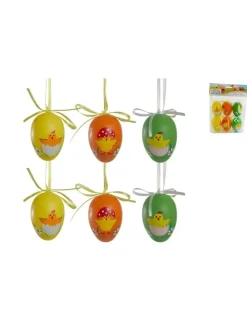 SET 6 OEUFS DECO COLORE POUSSIN