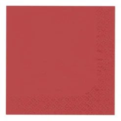 SET 20 SERVIETTES COCKTAIL 3 PLIS 25X25CM ROUGE
