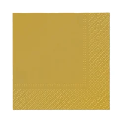 SET 20 SERVIETTES COCKTAIL 3 PLIS 25X25CM OR