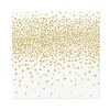 SET 20 SERVIETTES COCKTAIL 3 PLIS 25X25CM CONFETTIS OR