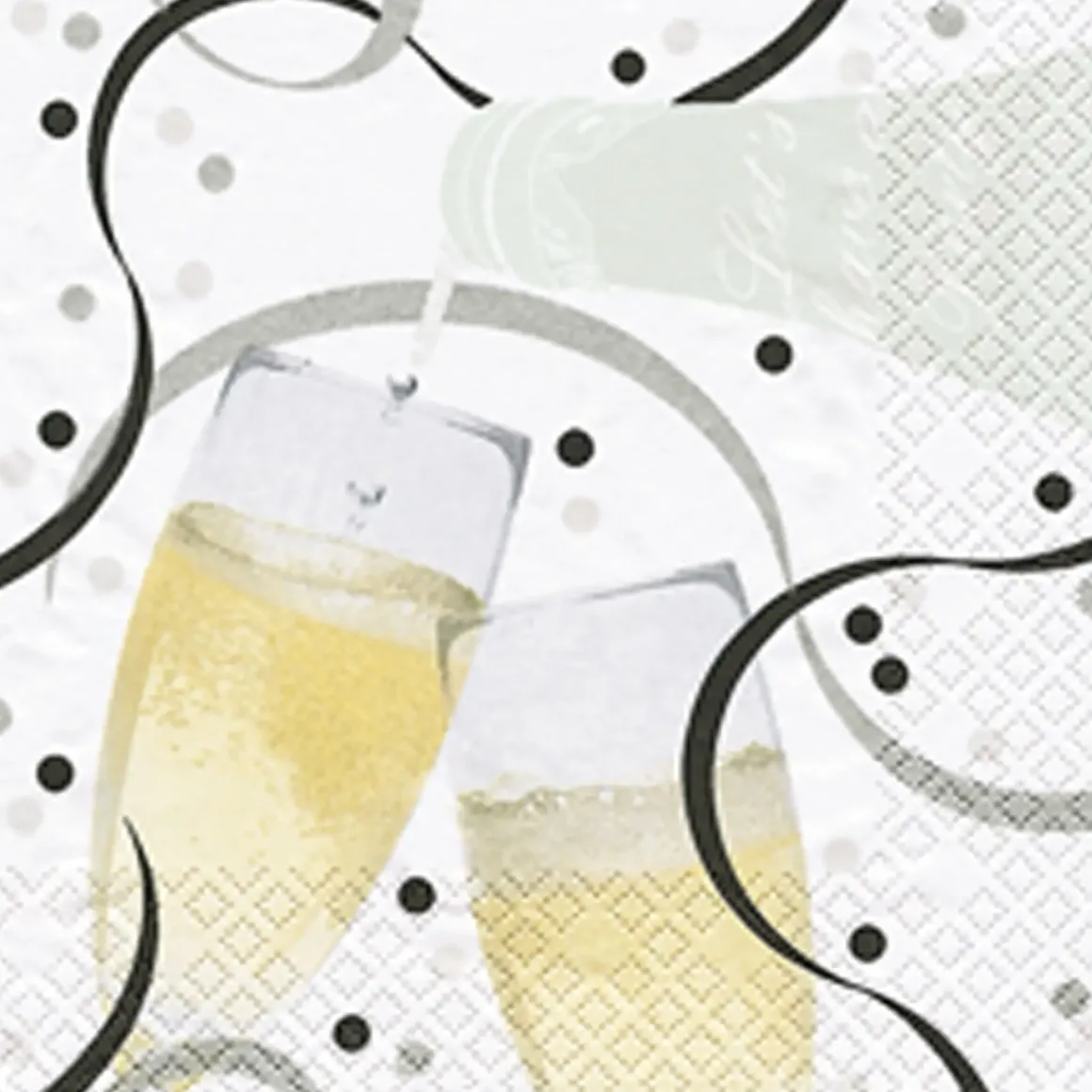 SET 20 SERVIETTES 3 PLIS 33X33CM FLUTES A CHAMPAGNE