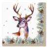 SET 20 SERVIETTES 3 PLIS 33X33CM NATURE CERF