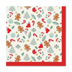 SET 20 SERVIETTES 3 PLIS 33X33CM PETIT BISCUIT