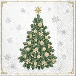 SET 20 SERVIETTES 3 PLIS 33X33CM SAPIN GIVRE