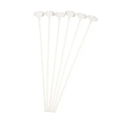 SET 10 TIGES A BALLONS CARTON H.34CM BLANC