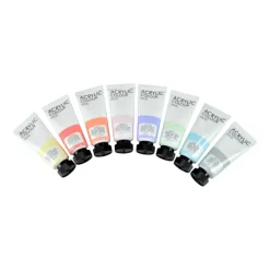 SET 8 TUBES DE PEINTURE ACRYLIQUE 22ML LES PASTELS