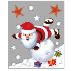 STICKER PAILLETTE PERE NOEL 29X35CM