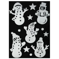 STICKER PERE NOEL BONHOMME DE NEIGE BLANC 29X40CM